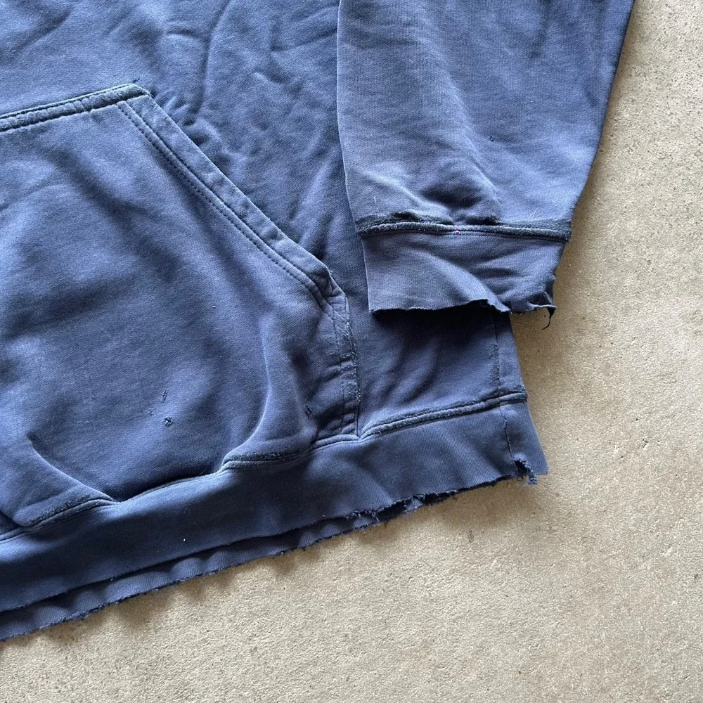 Vintage Y2K Nike Sweatshirt Size XL Navy Blue Hoodie Swoosh Logo Distressed‎